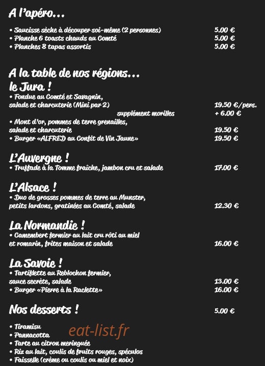 Chez Georges — carte page 1