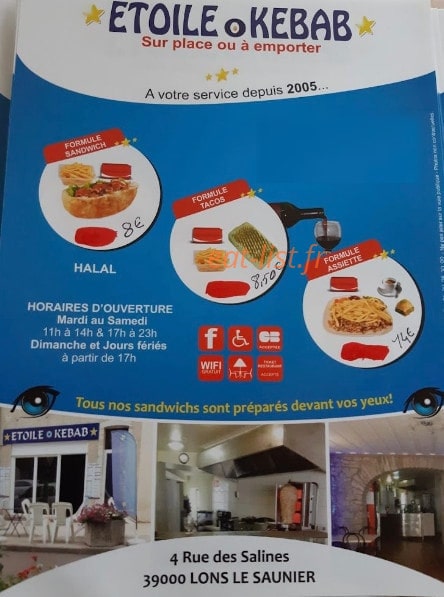 Etoile Kebab — carte page 1