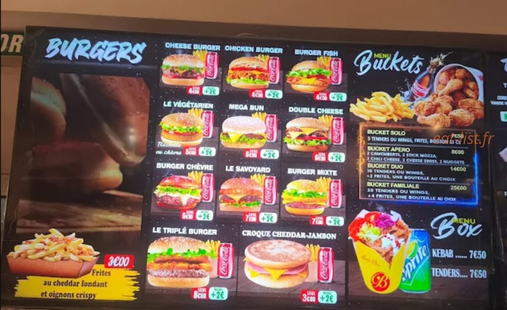 Carte et menu de Jura Food à Lons le Saunier — Burgers