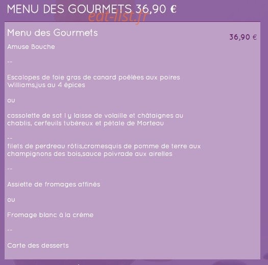 La Petite Auberge — carte page 5
