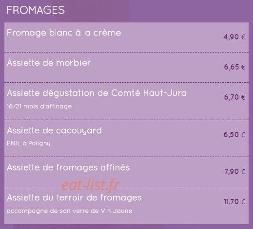 La Petite Auberge — carte page 4