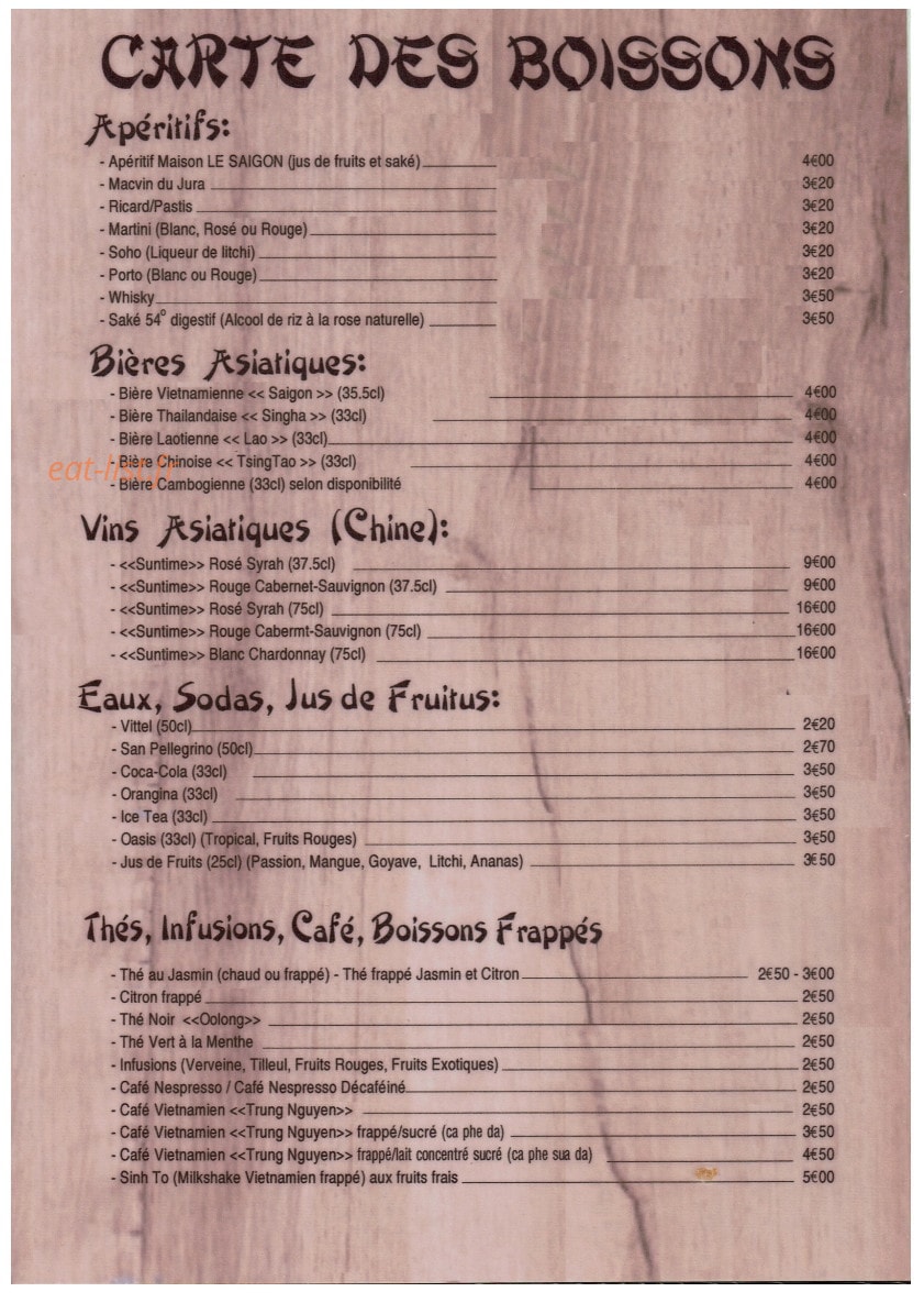 Le Saïgon — carte page 9