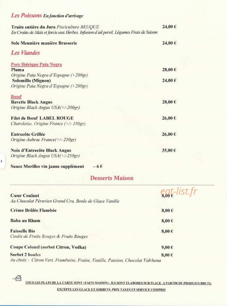 Restaurant Nord — carte page 2