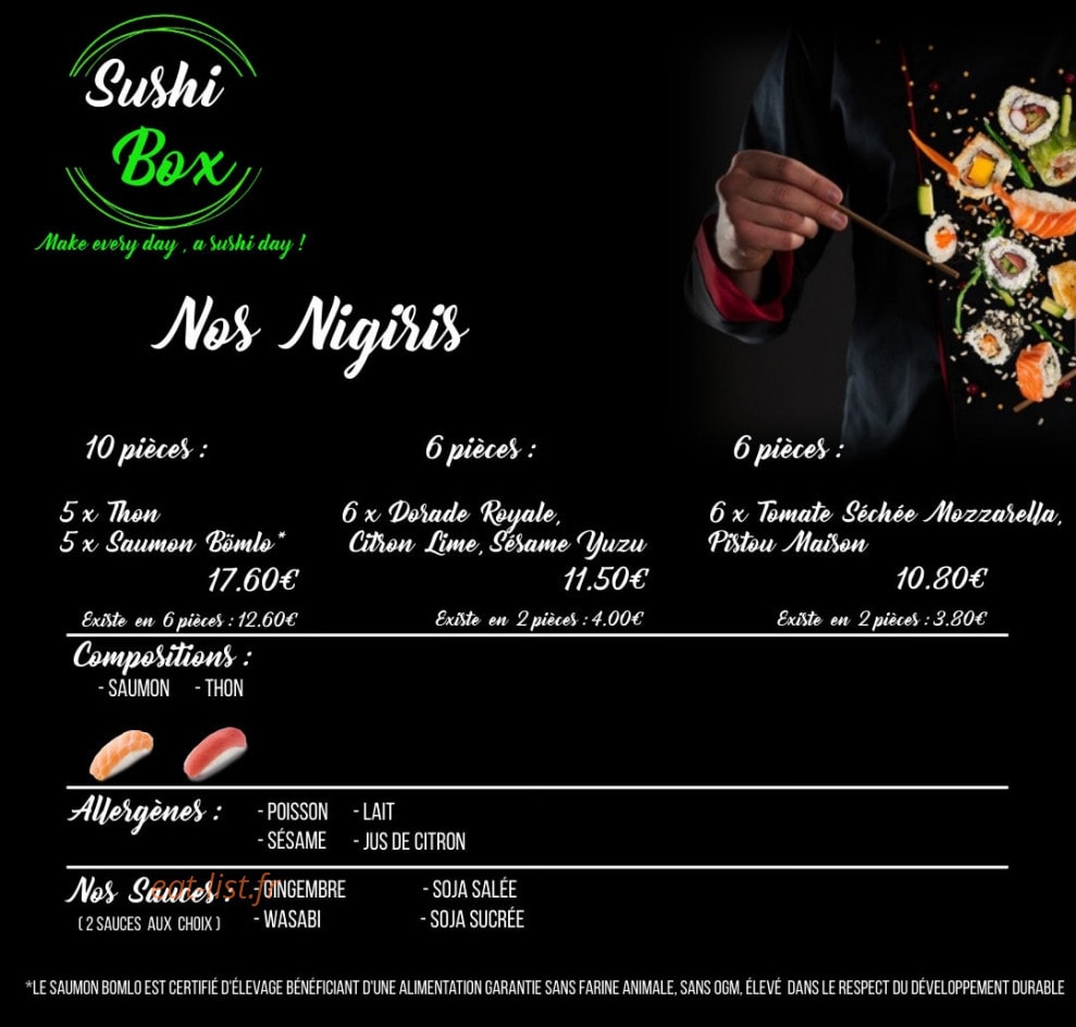 Sushi Box — carte page 18