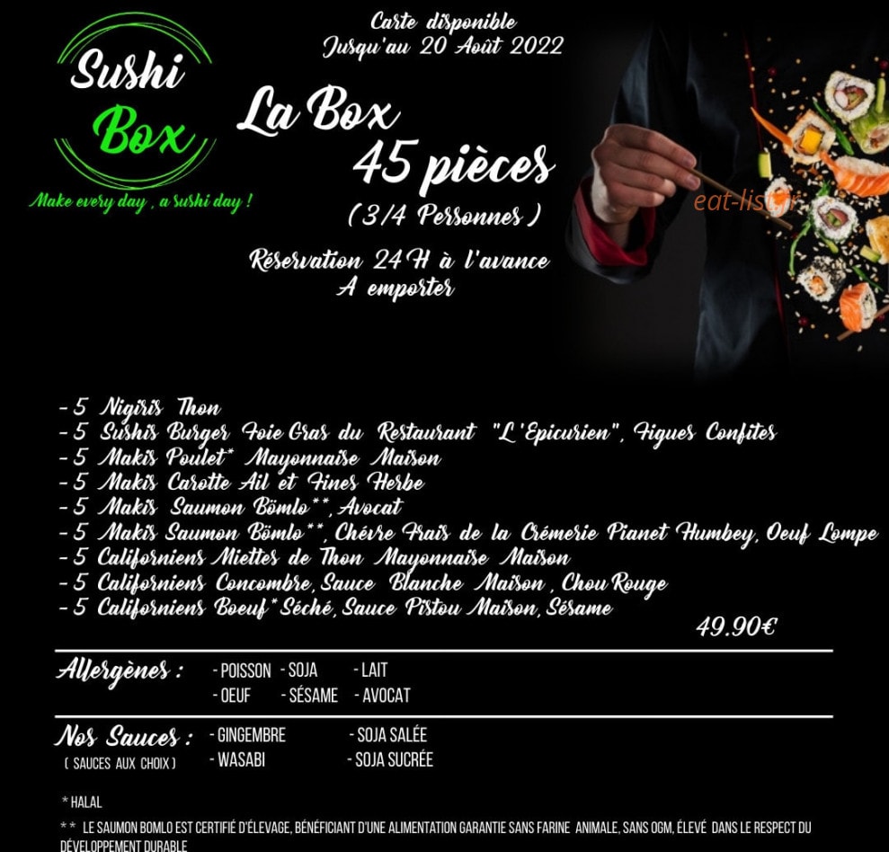Sushi Box — carte page 2