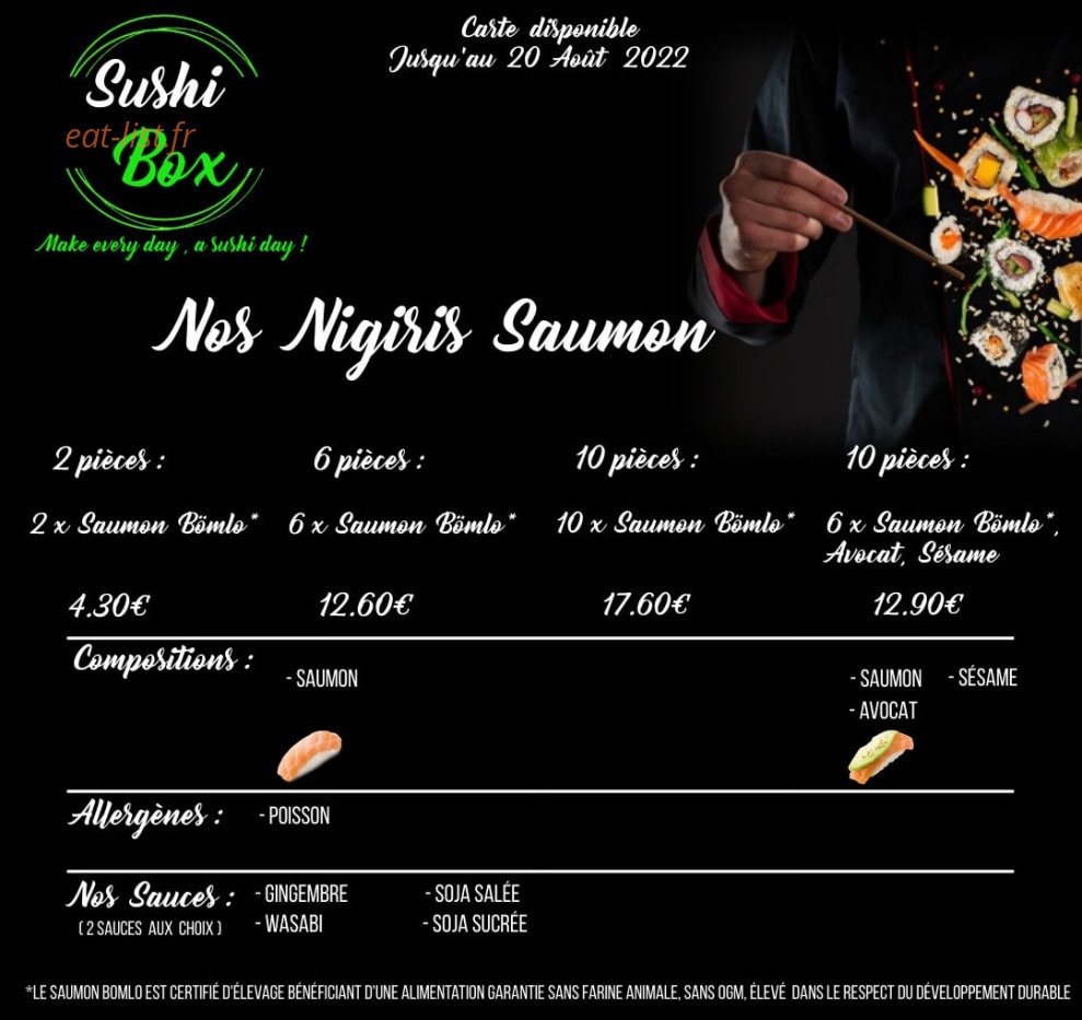Sushi Box — carte page 19
