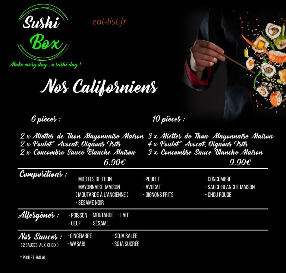 Sushi Box — carte page 14