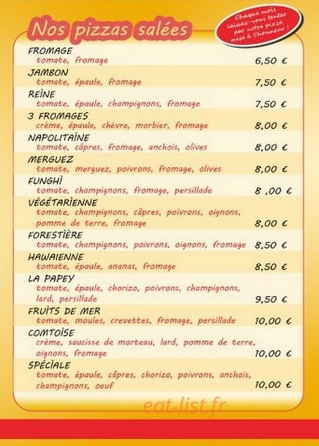 Pizza papey — carte page 2