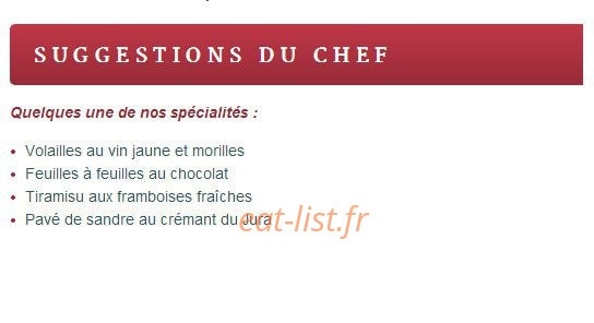 Au Cinq Sens — carte page 3