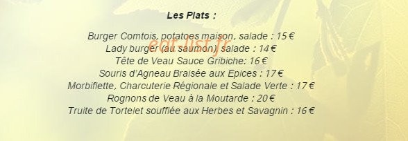 Au Moulin des Ecorces — carte page 6