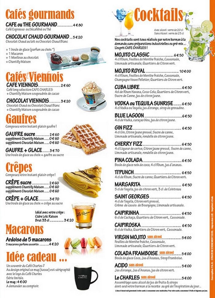 Café Charles — carte page 3