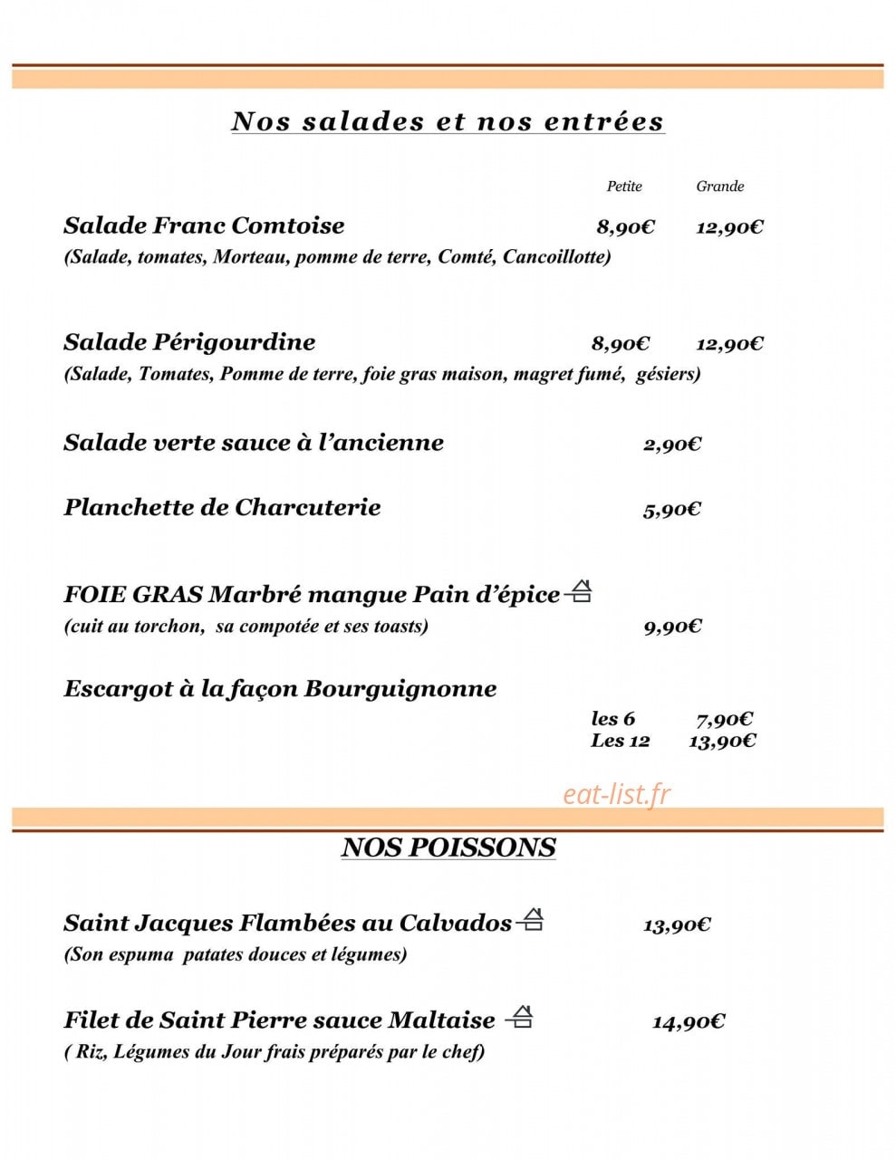 Cav'o Gourmand — carte page 2