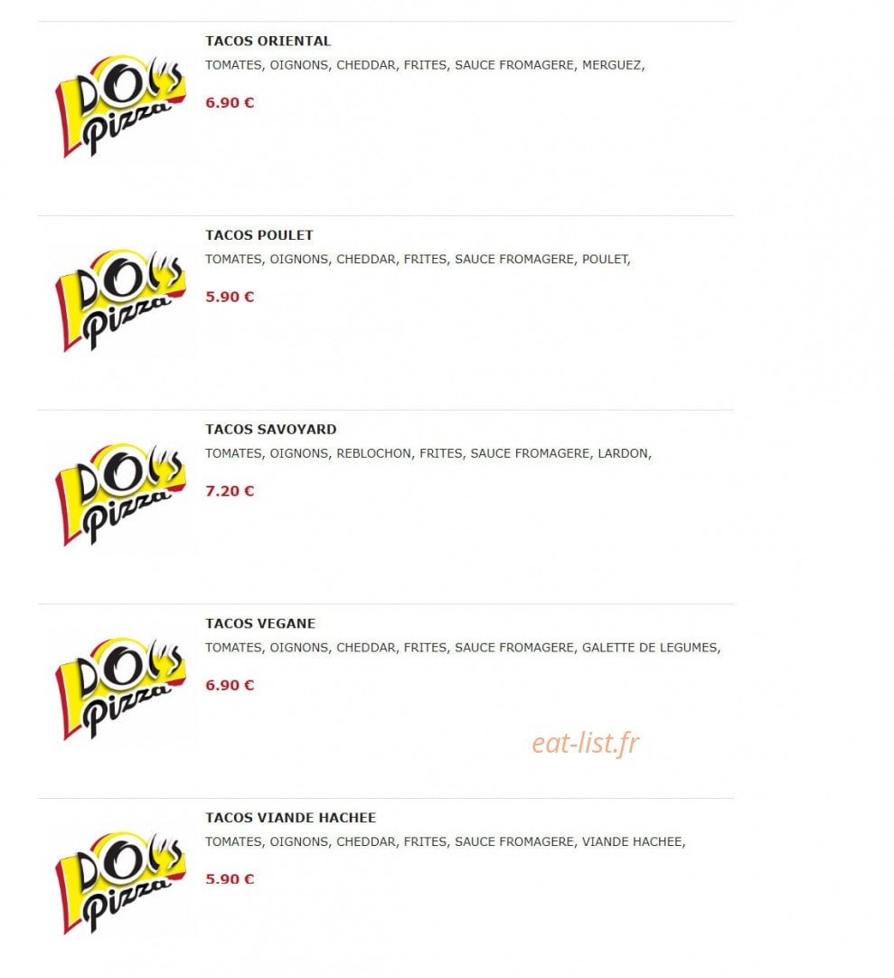 Dol's Pizza — carte page 4