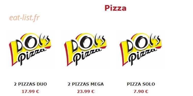 Dol's Pizza — carte page 1