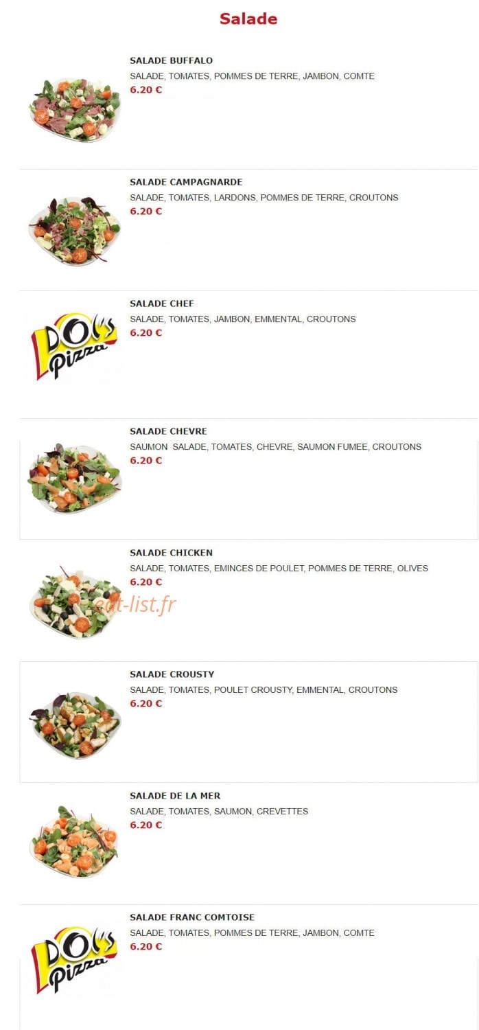 Dol's Pizza — carte page 16