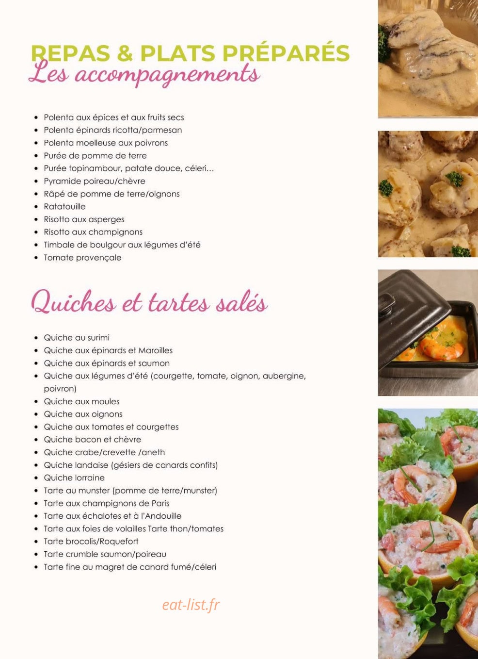Eventail Gourmand — carte page 10
