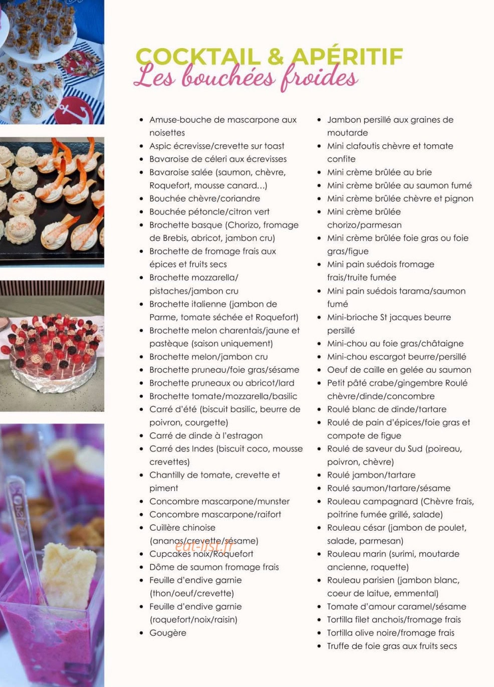 Eventail Gourmand — carte page 3