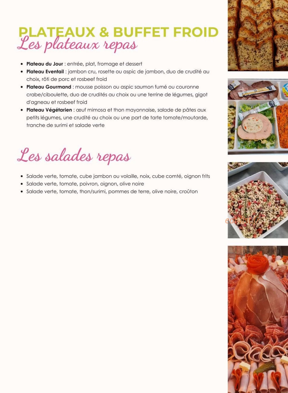 Eventail Gourmand — carte page 13