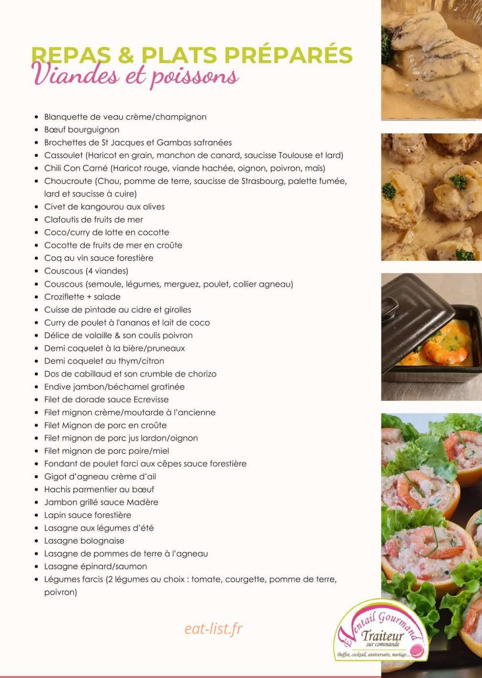 Eventail Gourmand — carte page 8