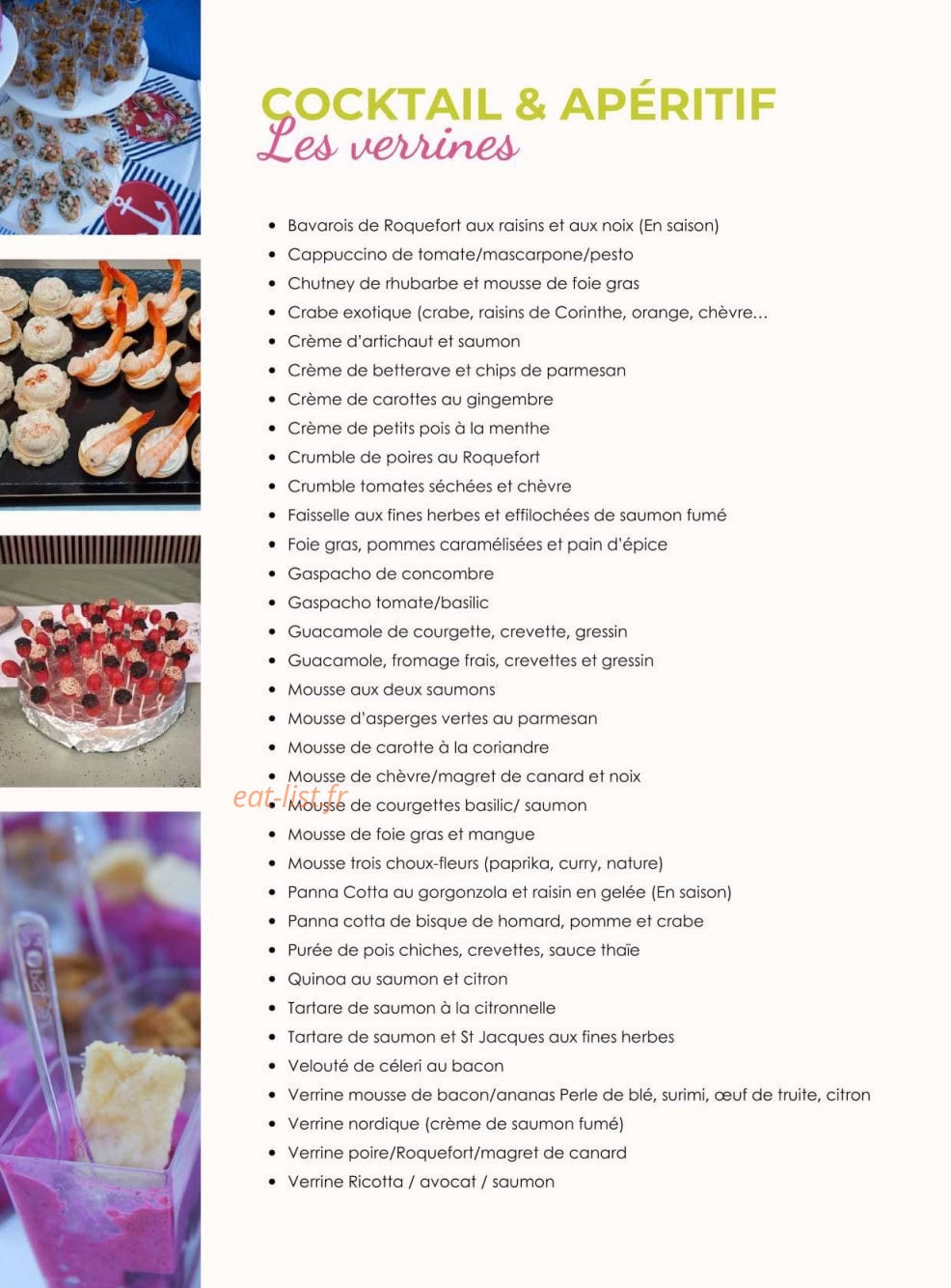 Eventail Gourmand — carte page 5