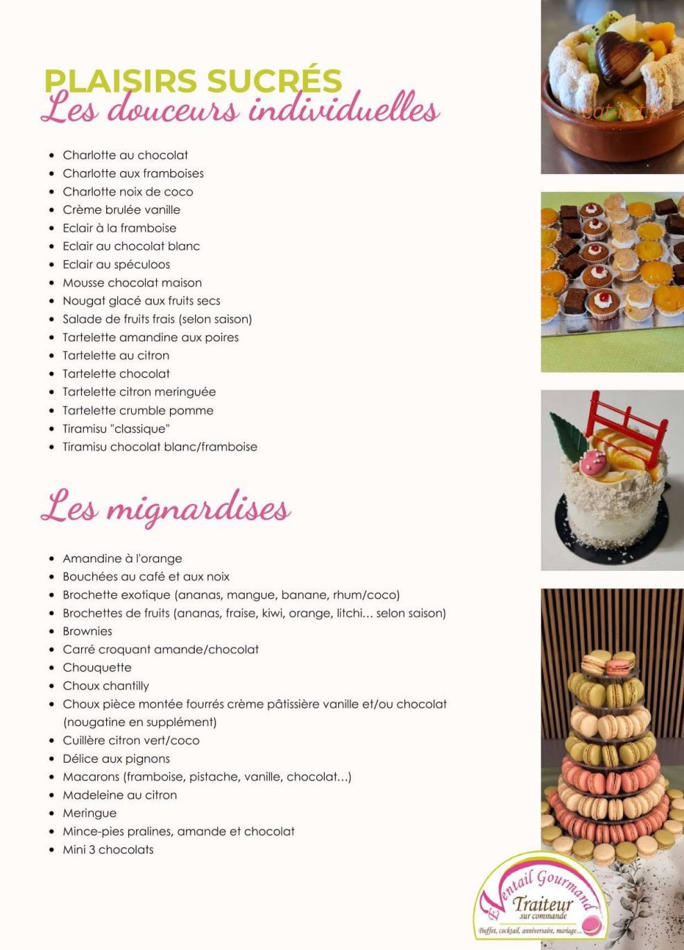 Eventail Gourmand — carte page 14