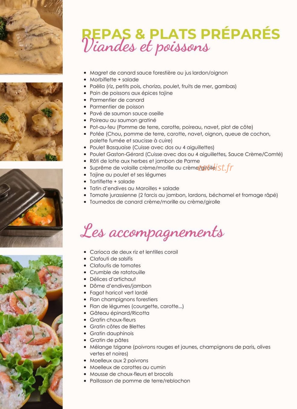 Eventail Gourmand — carte page 9