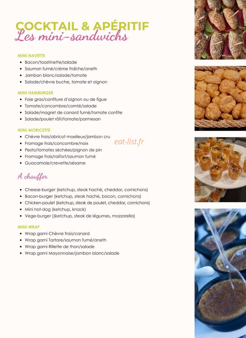 Eventail Gourmand — carte page 4