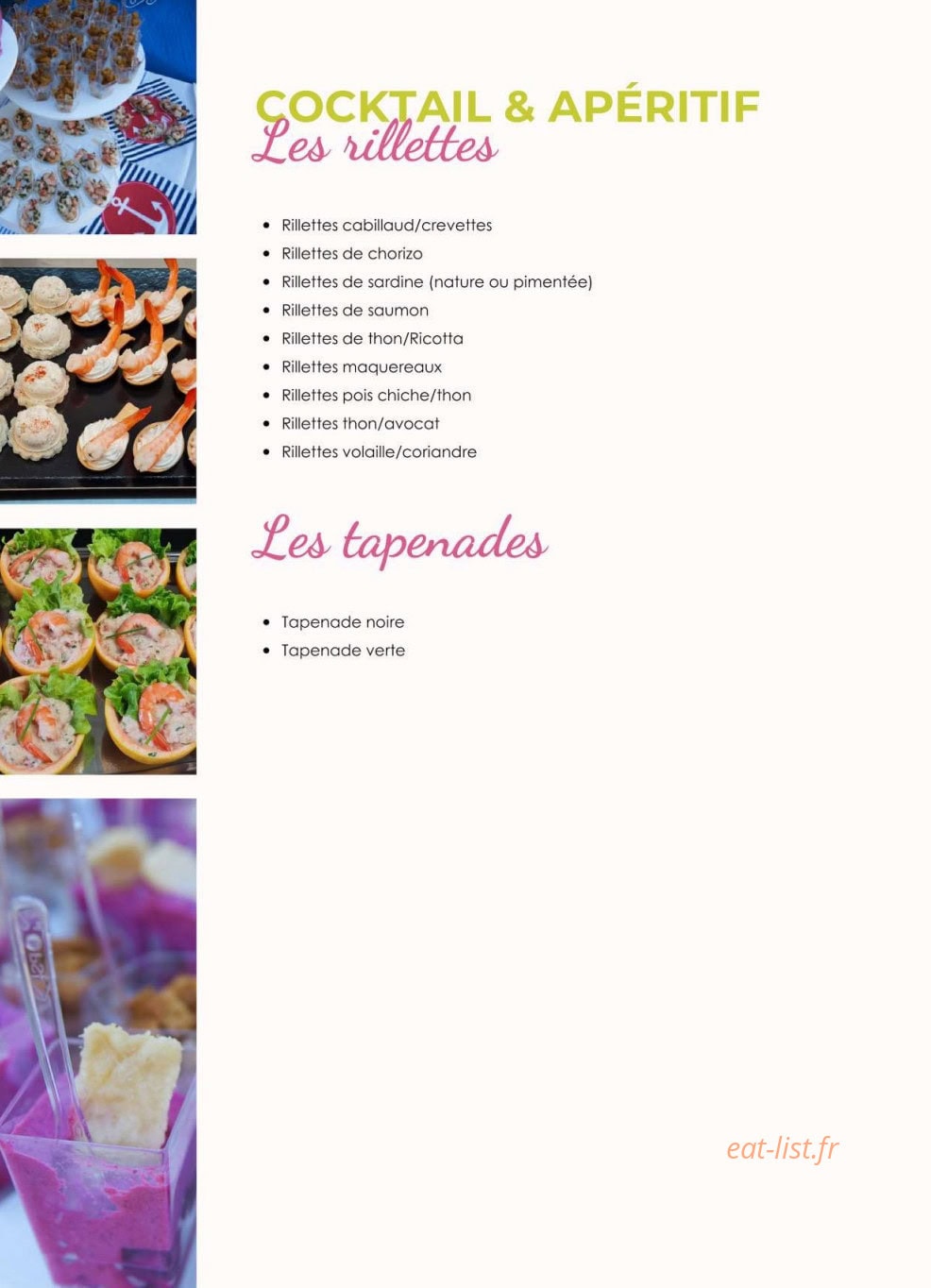 Eventail Gourmand — carte page 7
