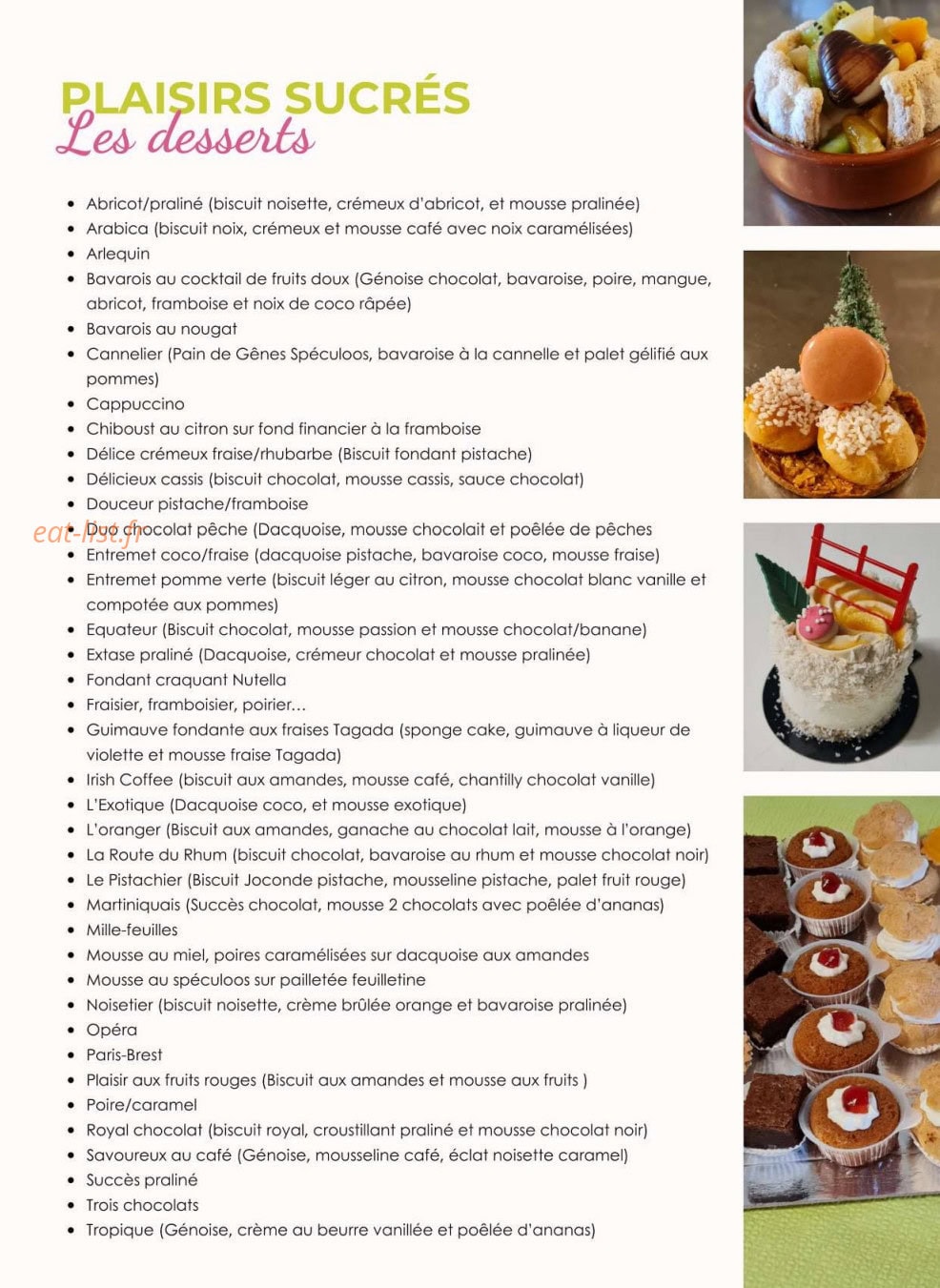 Eventail Gourmand — carte page 16
