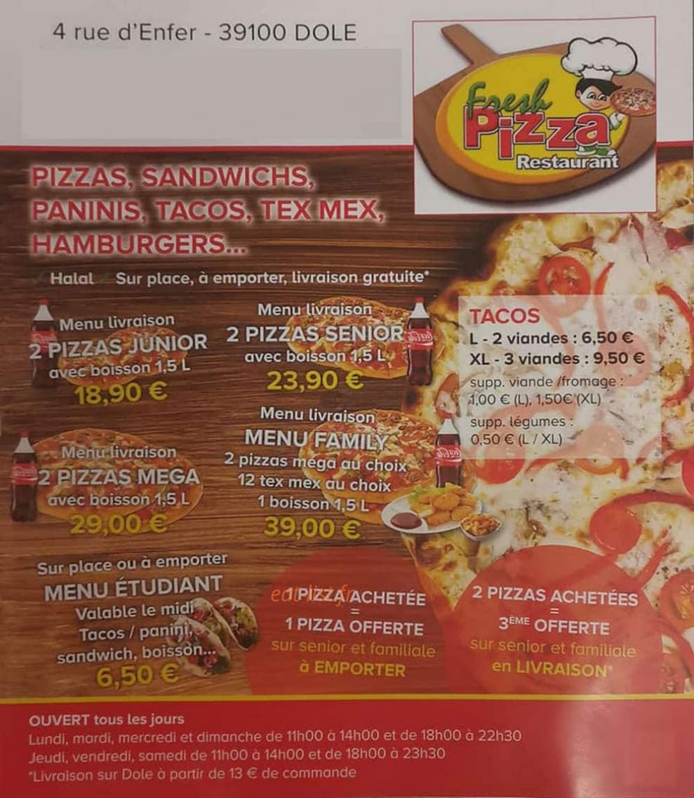 Fresh pizza — carte page 1