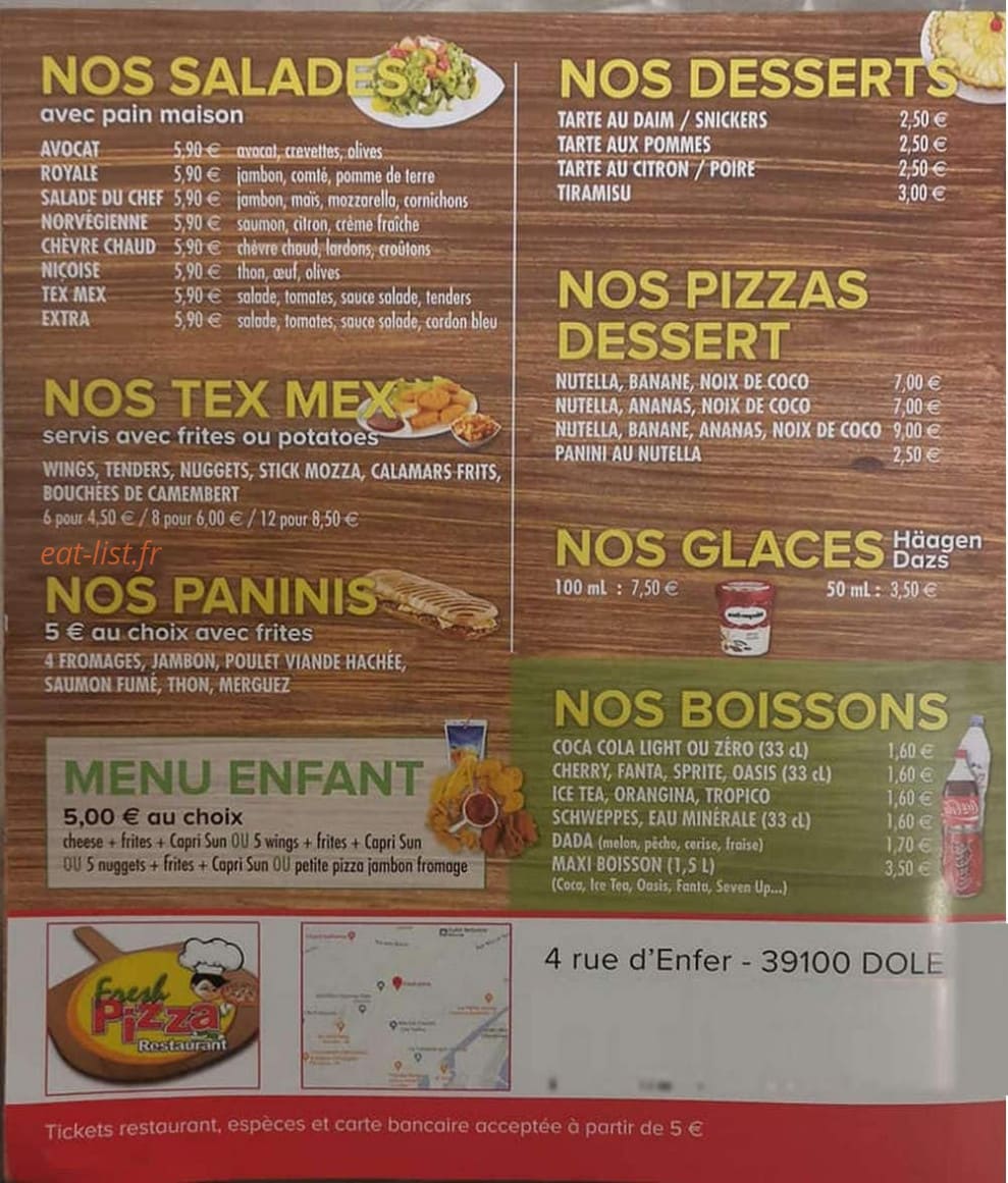 Fresh pizza — carte page 4