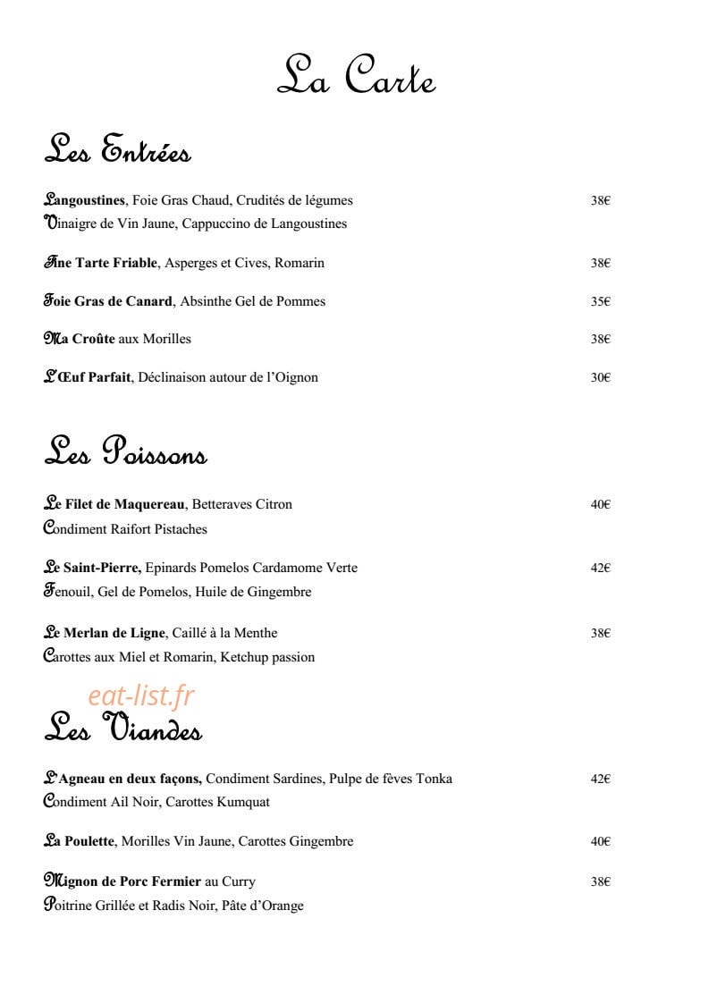 La Chaumière — carte page 2