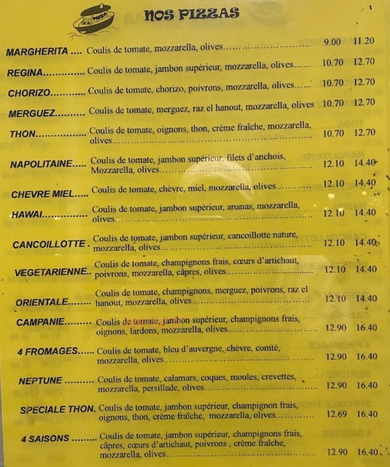 Le bateau à pizza — carte page 1