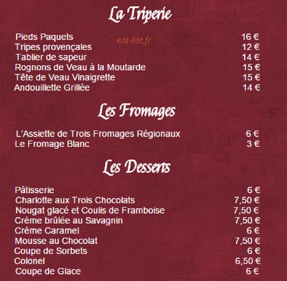 Le Bouchon Grevy — carte page 4