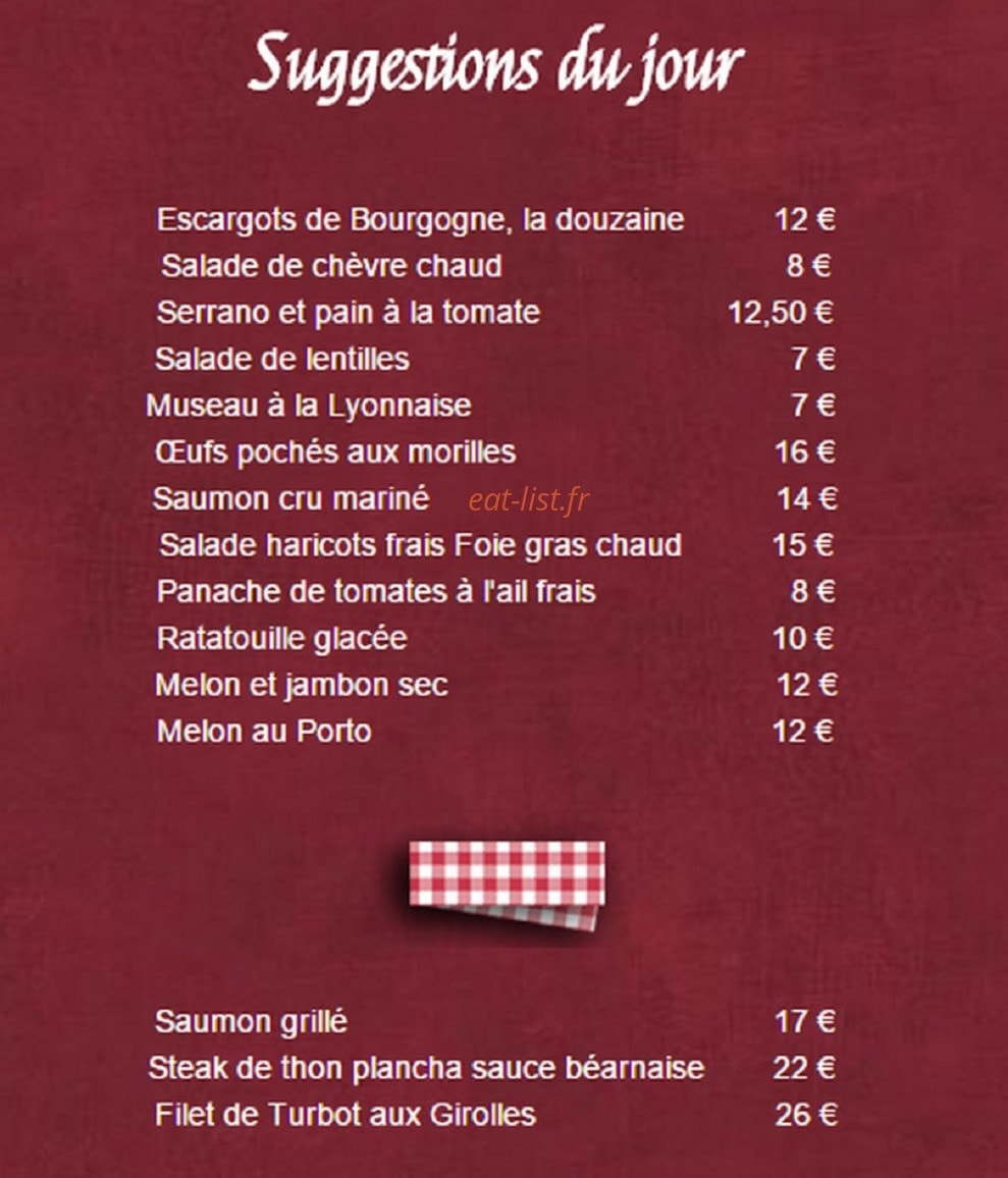 Le Bouchon Grevy — carte page 1