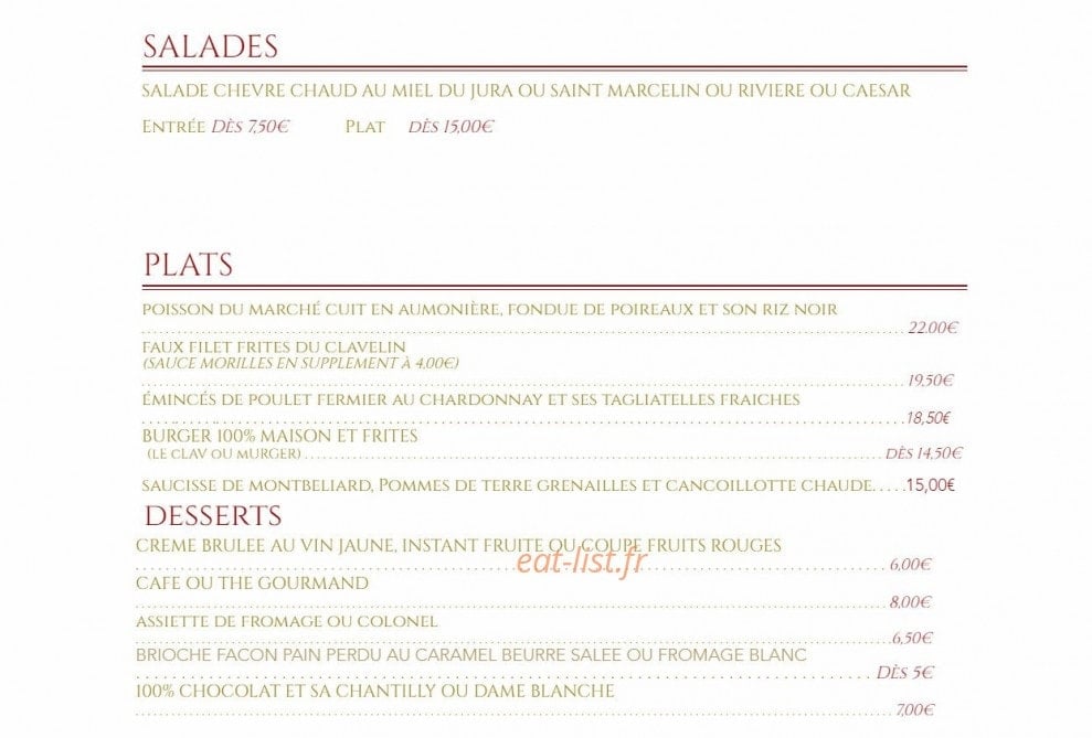 Le Clavelin — carte page 1