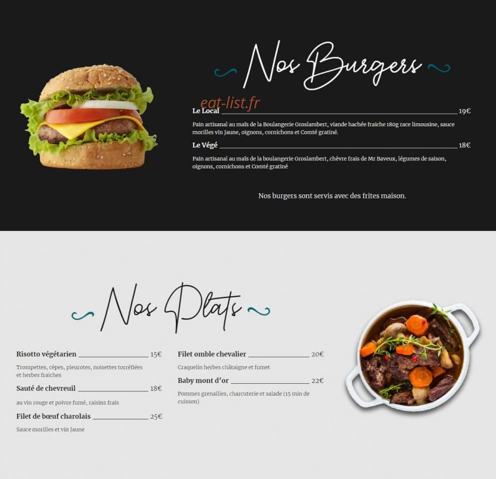 Le Local — carte page 2