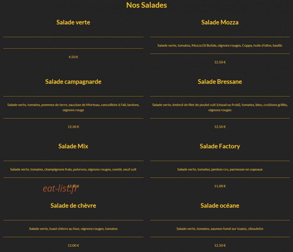Pizz'Factory — carte page 5