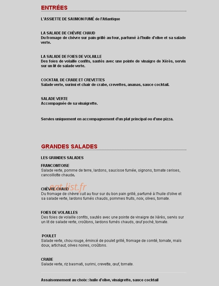Pizz'up — carte page 2
