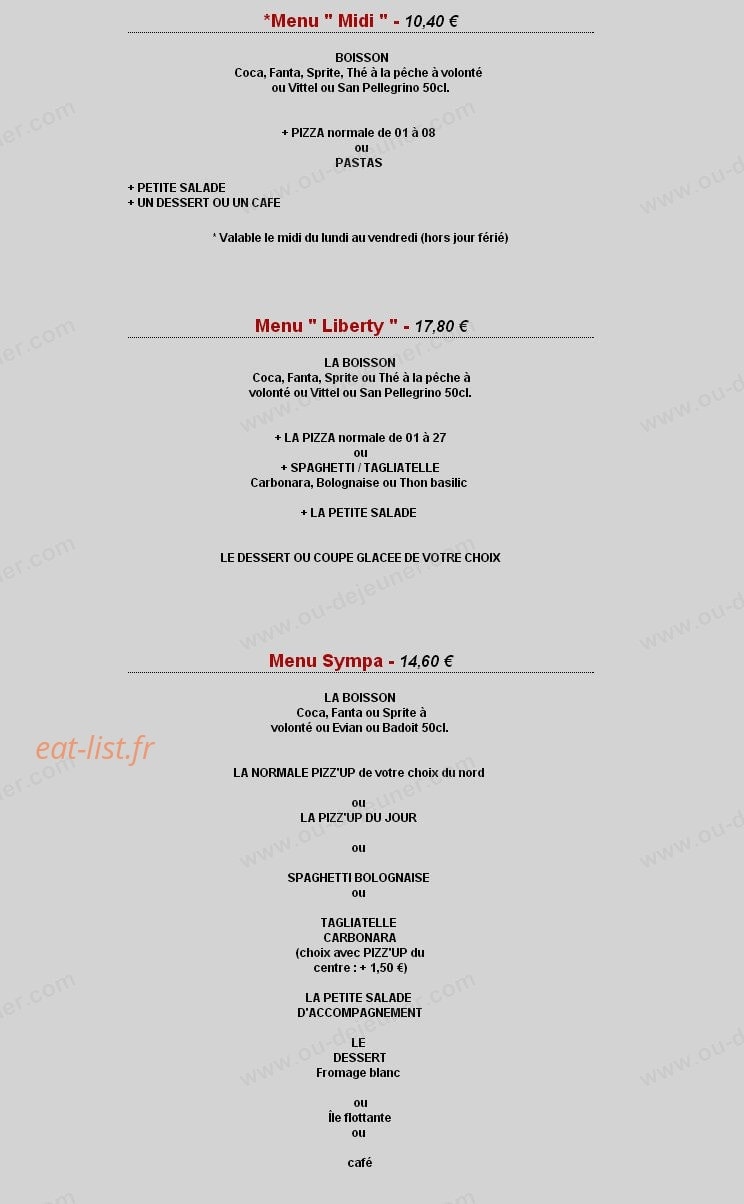 Pizz'up — carte page 4