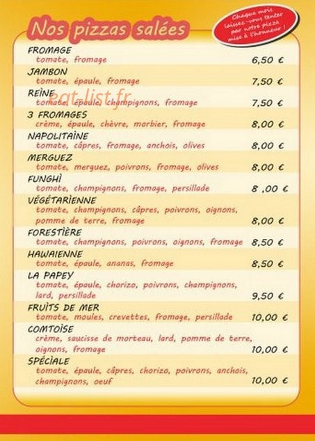 Pizza papey — carte page 2