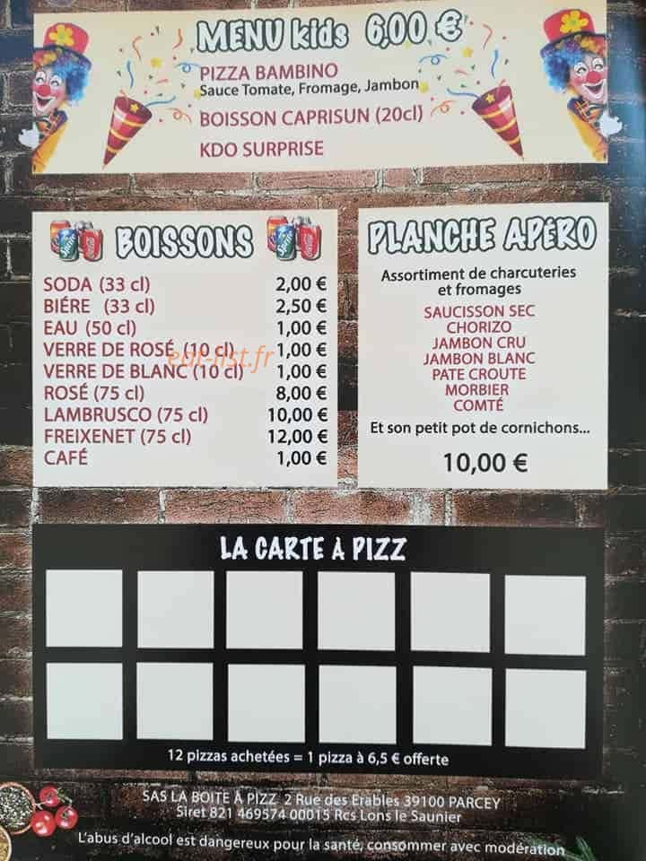 La Boîte à Pizz — carte page 3