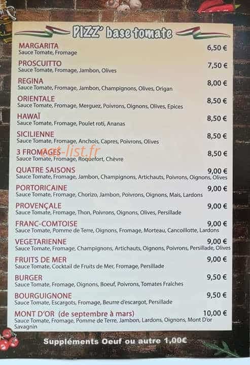 La Boîte à Pizz — carte page 1
