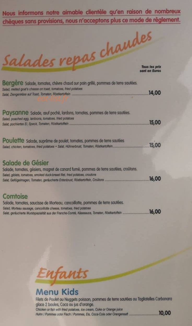 Restaurant chez l'Jeannot — carte page 2