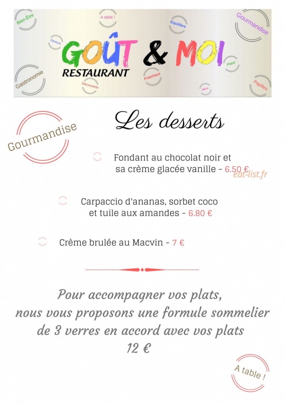 Goût & Moi — carte page 2