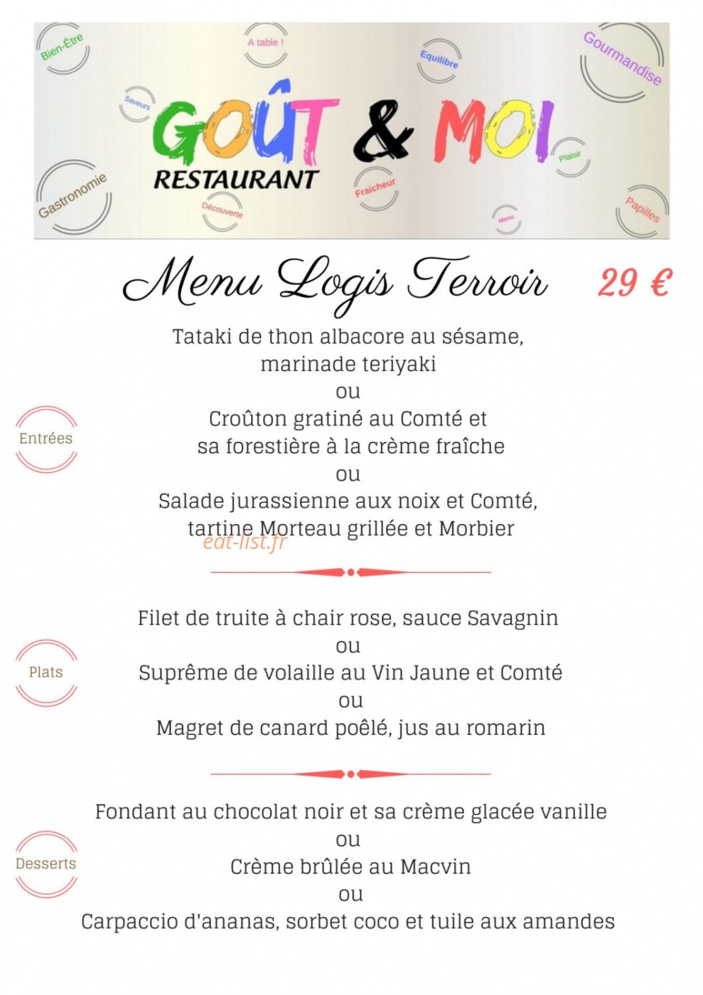 Goût & Moi — carte page 3
