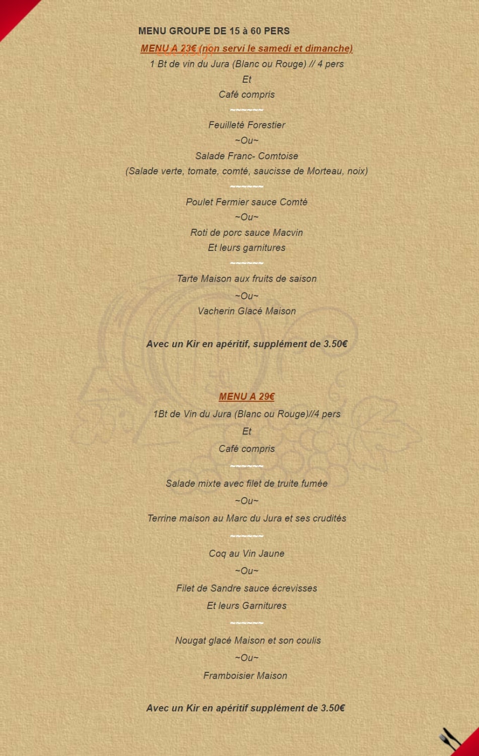 Le Petit Blanc — carte page 3