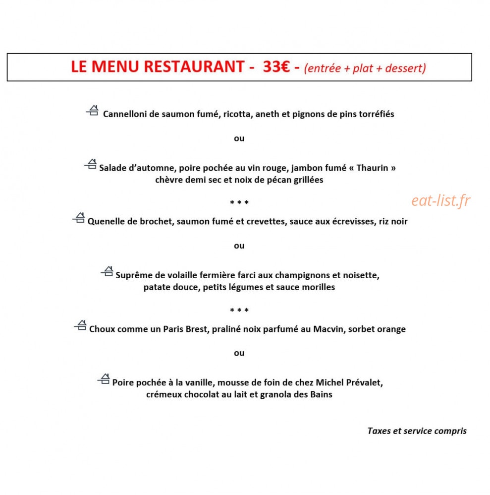 Restaurant Brasserie des Bains — carte page 4