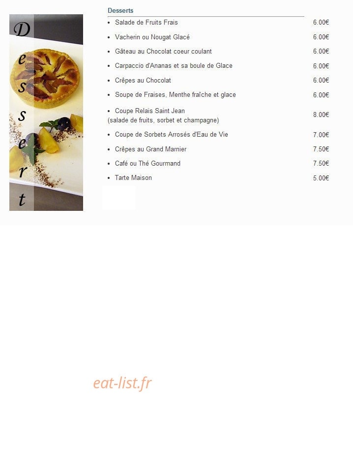 Le Relais Saint Jean — carte page 2