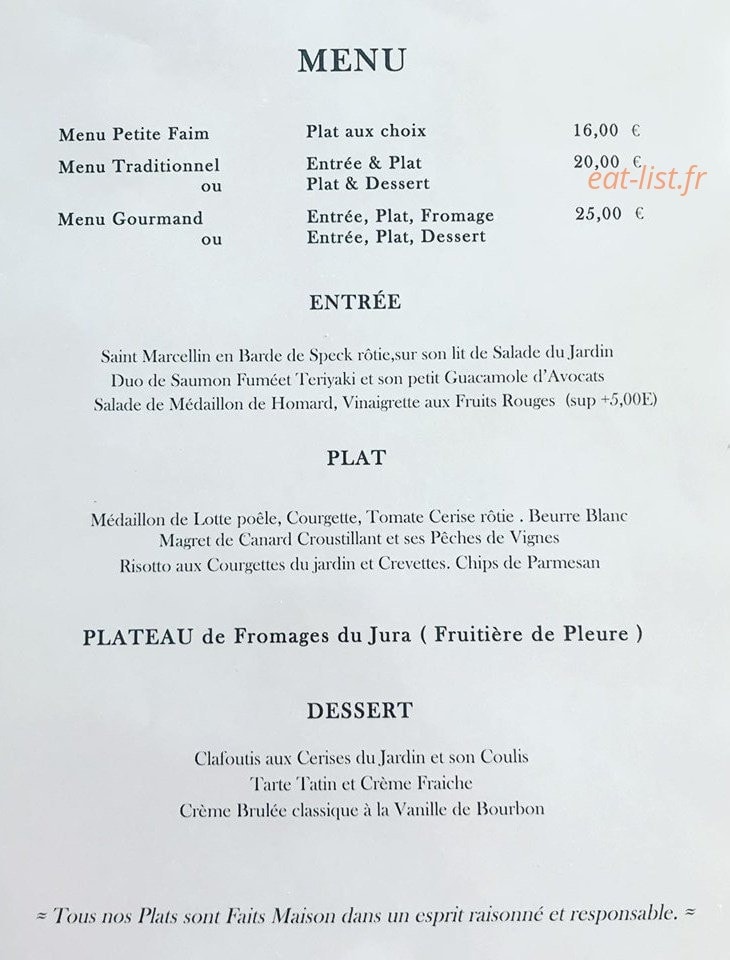 La Table D'Asnans — carte page 1
